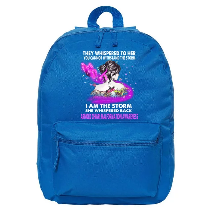 I Am The Storm Arnold Chiari Malformation Awareness Gift 16 in Basic Backpack