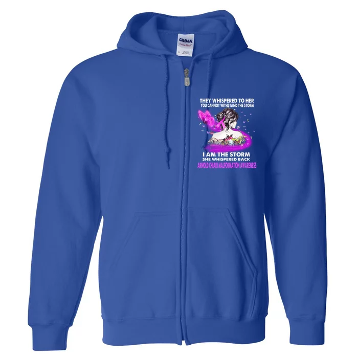 I Am The Storm Arnold Chiari Malformation Awareness Gift Full Zip Hoodie