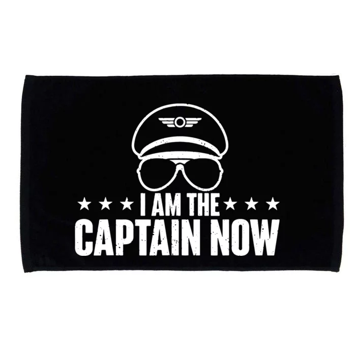 I Am The Captain Now Airplane Aircraft Lover Airline Pilot Microfiber Hand Towel