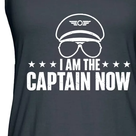 I Am The Captain Now Airplane Aircraft Lover Airline Pilot Ladies Essential Flowy Tank