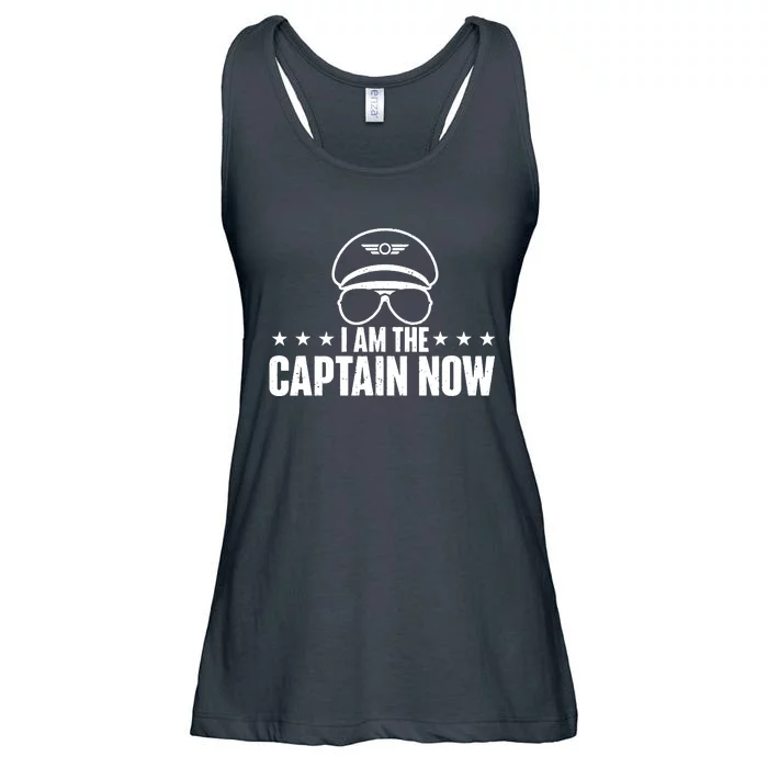 I Am The Captain Now Airplane Aircraft Lover Airline Pilot Ladies Essential Flowy Tank