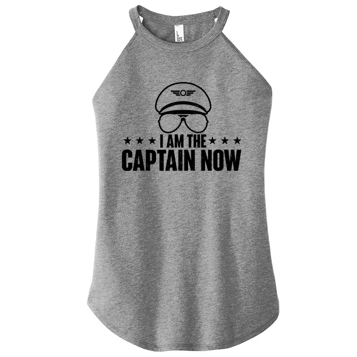 I Am The Captain Now Airplane Aircraft Lover Airline Pilot Women’s Perfect Tri Rocker Tank