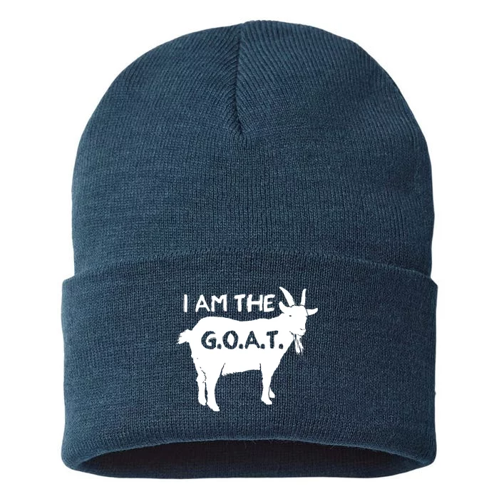 I Am The GOAT Greatest Of All Time Athletics Champion Sustainable Knit Beanie