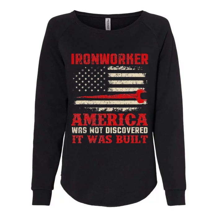 Ironworker American USA Flag Ironworking Worker Rodbuster Womens California Wash Sweatshirt