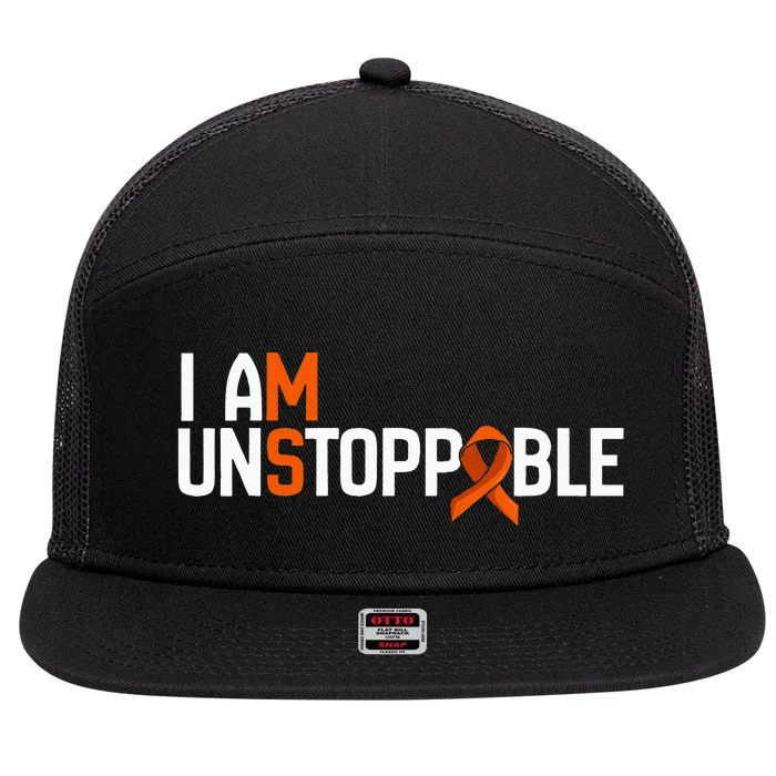 I Am Unstoppable Multiple Sclerosis Ms Awareness 7 Panel Mesh Trucker Snapback Hat