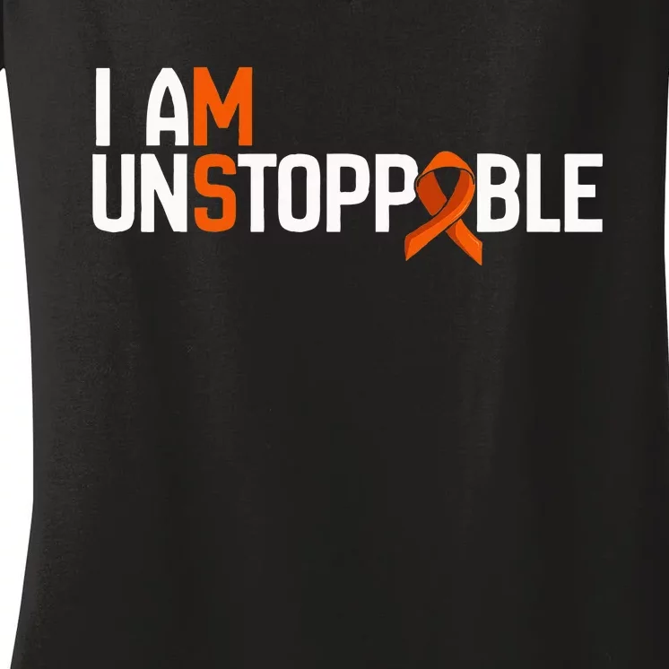 I Am Unstoppable Multiple Sclerosis Ms Awareness Women's V-Neck T-Shirt