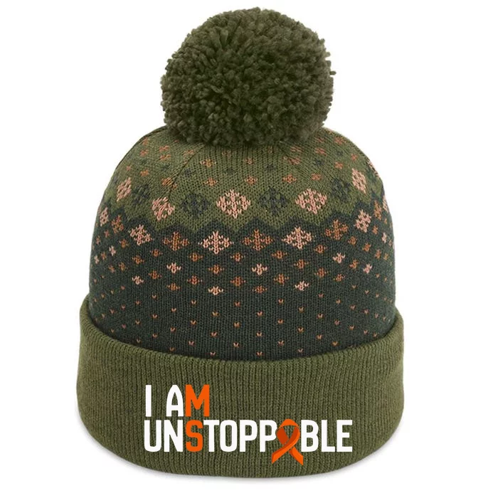 I Am Unstoppable Multiple Sclerosis Ms Awareness The Baniff Cuffed Pom Beanie