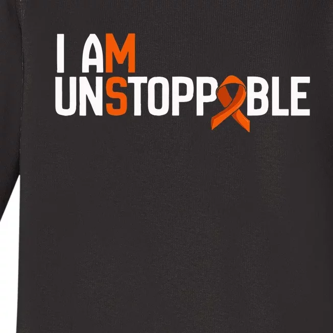 I Am Unstoppable Multiple Sclerosis Ms Awareness Baby Long Sleeve Bodysuit