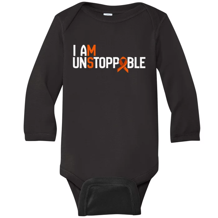 I Am Unstoppable Multiple Sclerosis Ms Awareness Baby Long Sleeve Bodysuit