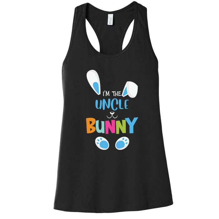 I'm A Uncle Bunny Cute Rabbit Ears Family Easter Day Women's Racerback Tank