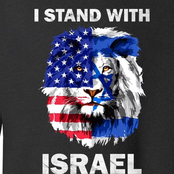 Israel And Usa Flag Lion | I Stand With Israel Toddler Sweatshirt