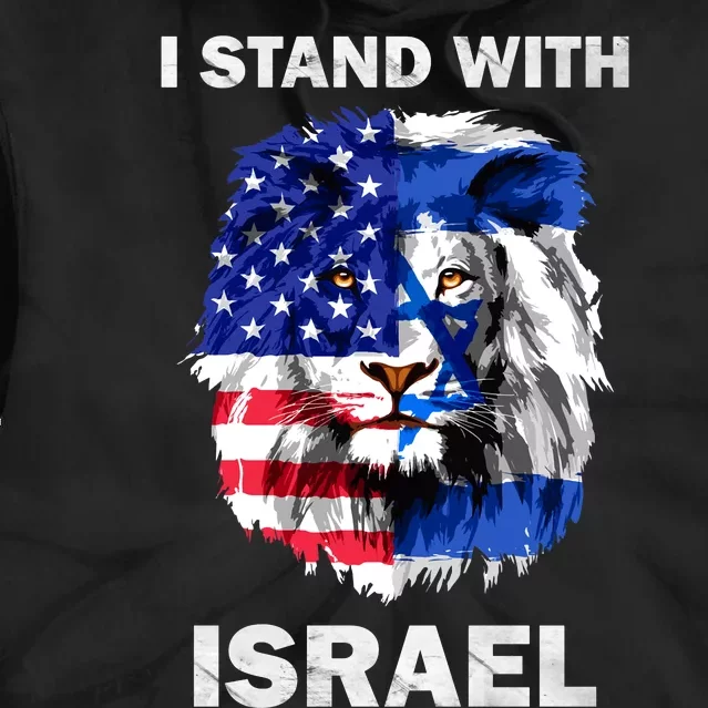 Israel And Usa Flag Lion | I Stand With Israel Tie Dye Hoodie