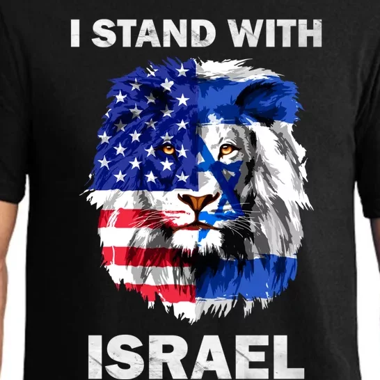 Israel And Usa Flag Lion | I Stand With Israel Pajama Set