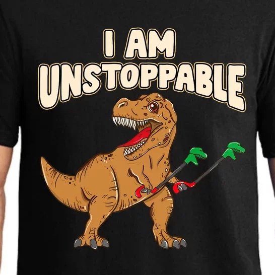 I Am Unstoppable TRex Funny Short Dinosaur Arms Joke Pajama Set