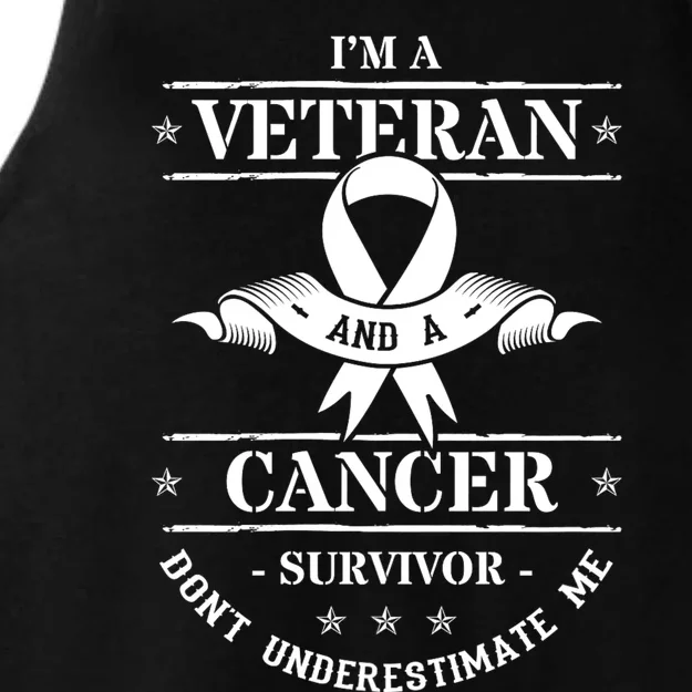 Im A Veteran And A Cancer Survivor Dont Underestimate Me Ladies Tri-Blend Wicking Tank