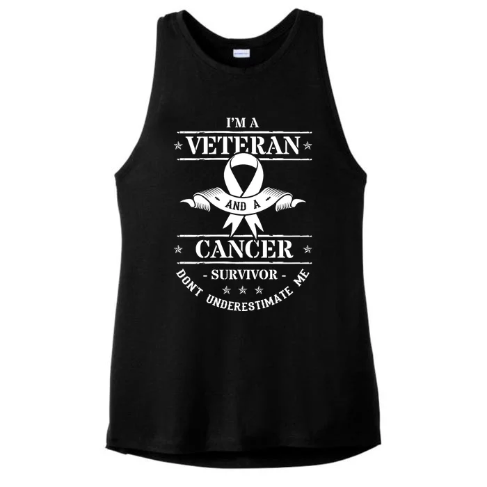 Im A Veteran And A Cancer Survivor Dont Underestimate Me Ladies Tri-Blend Wicking Tank