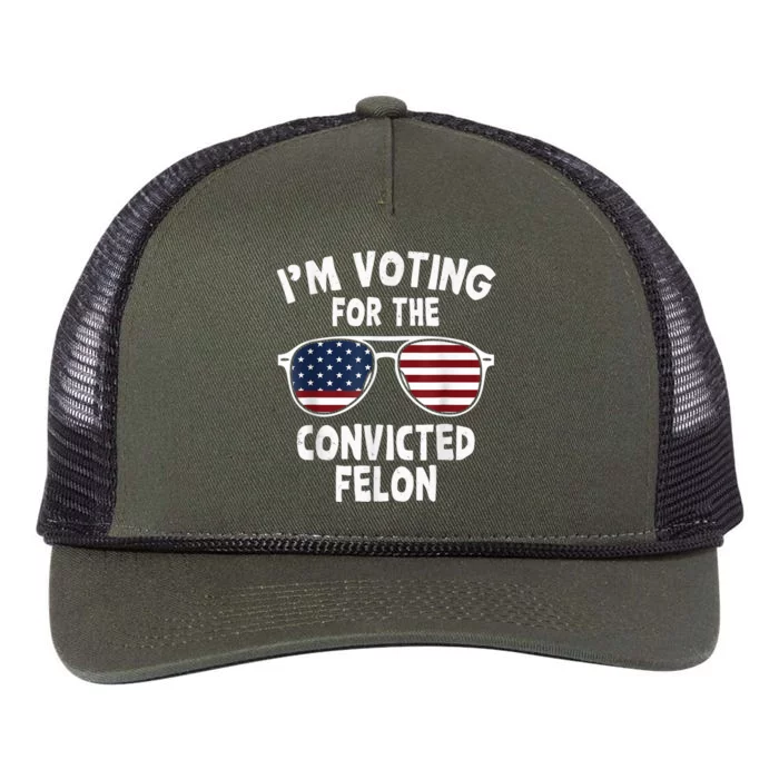 I Am Voting For A Convicted Felon Trump 2024 Retro Rope Trucker Hat Cap