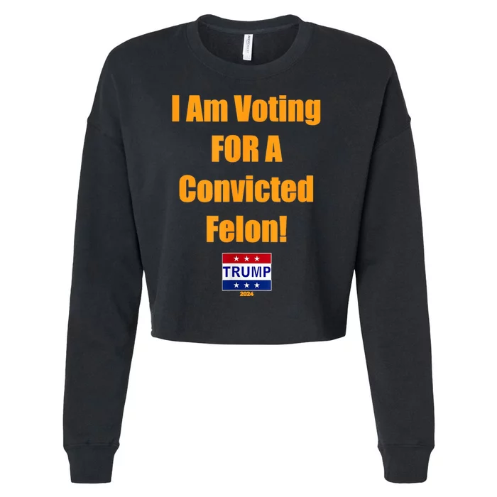 I Am Voting For A Convicted Felon Trump 2024 Cropped Pullover Crew