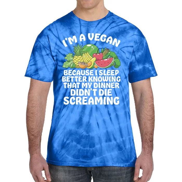 I'm A Vegan Vegetable Fruits Food Vegan Day Vegetarian Gift Tie-Dye T-Shirt