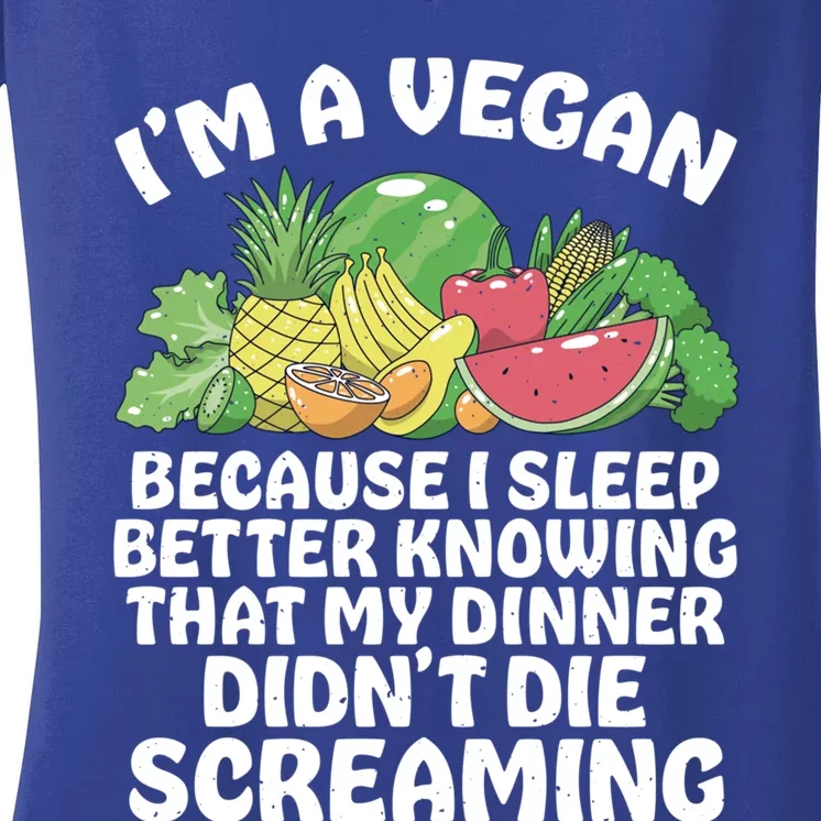 I'm A Vegan Vegetable Fruits Food Vegan Day Vegetarian Gift Women's V-Neck T-Shirt