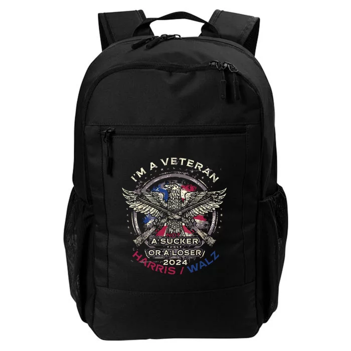 IM A Veteran Not A Sucker Or Loser Flag Harris Walz 2024 Daily Commute Backpack