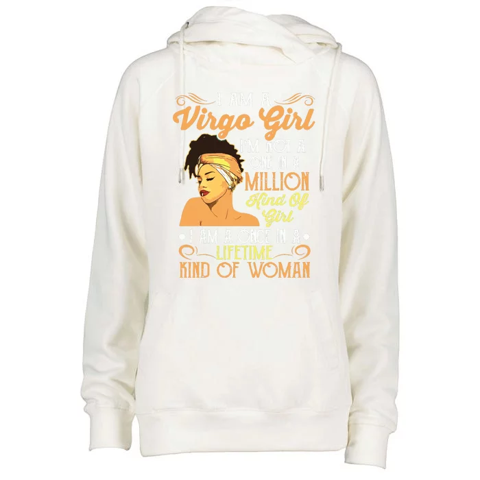 Im A Virgo Girl Black Women Shirts Virgo Girl Womens Funnel Neck Pullover Hood