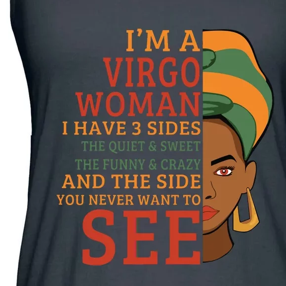 Im A Virgo Woman I Have 3 Sides Funny Ladies Essential Flowy Tank