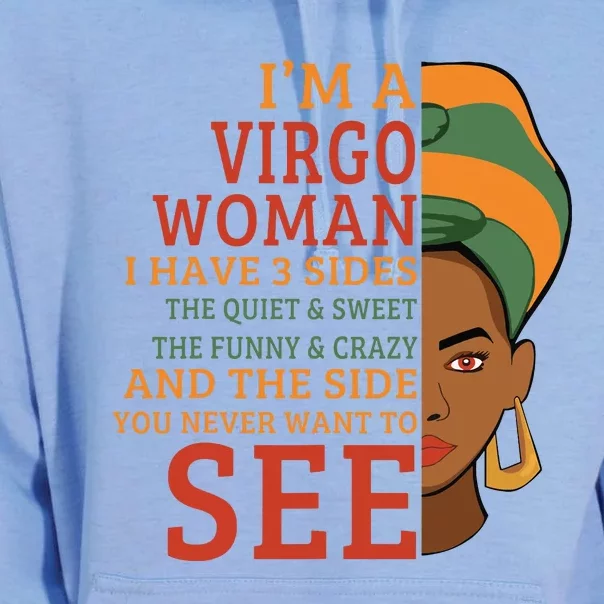 Im A Virgo Woman I Have 3 Sides Funny Unisex Surf Hoodie