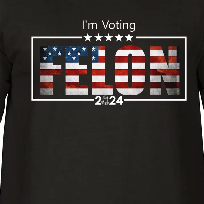 I Am Voting Felon 2024 Trump Usa Flag Comfort Colors T-Shirt