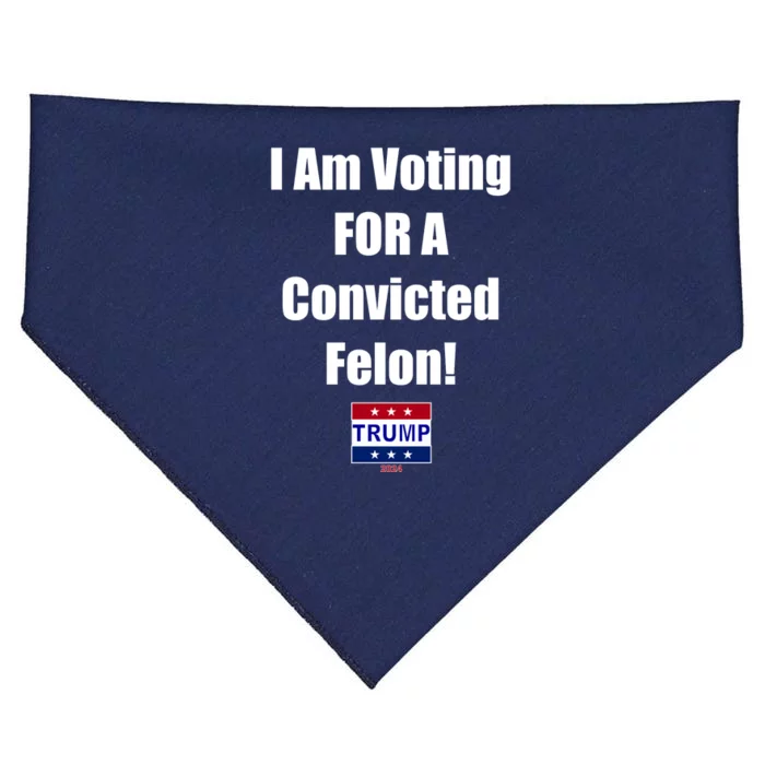 I Am Voting For A Convicted Felon Trump 2024 USA-Made Doggie Bandana