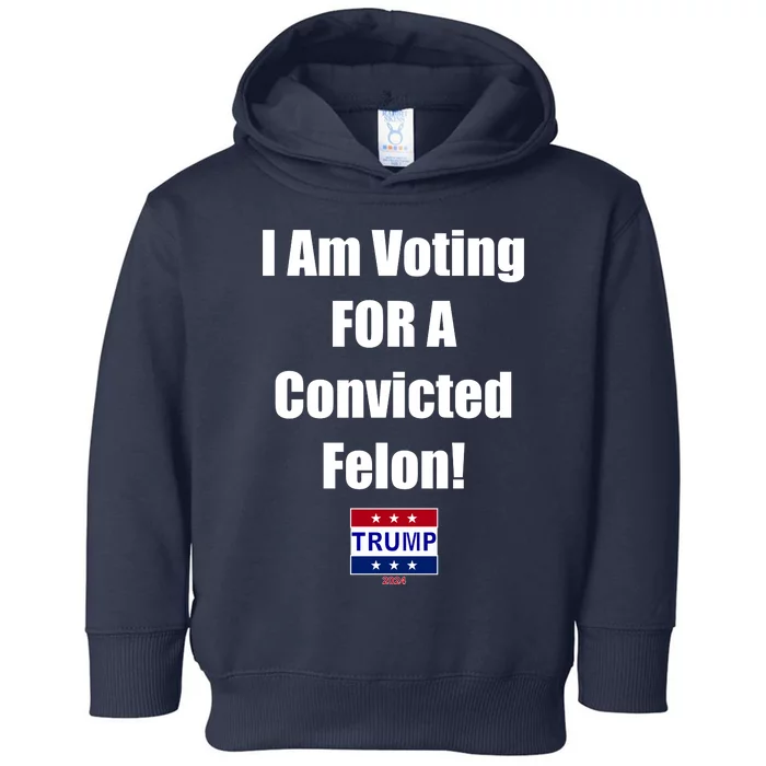 I Am Voting For A Convicted Felon Trump 2024 Toddler Hoodie