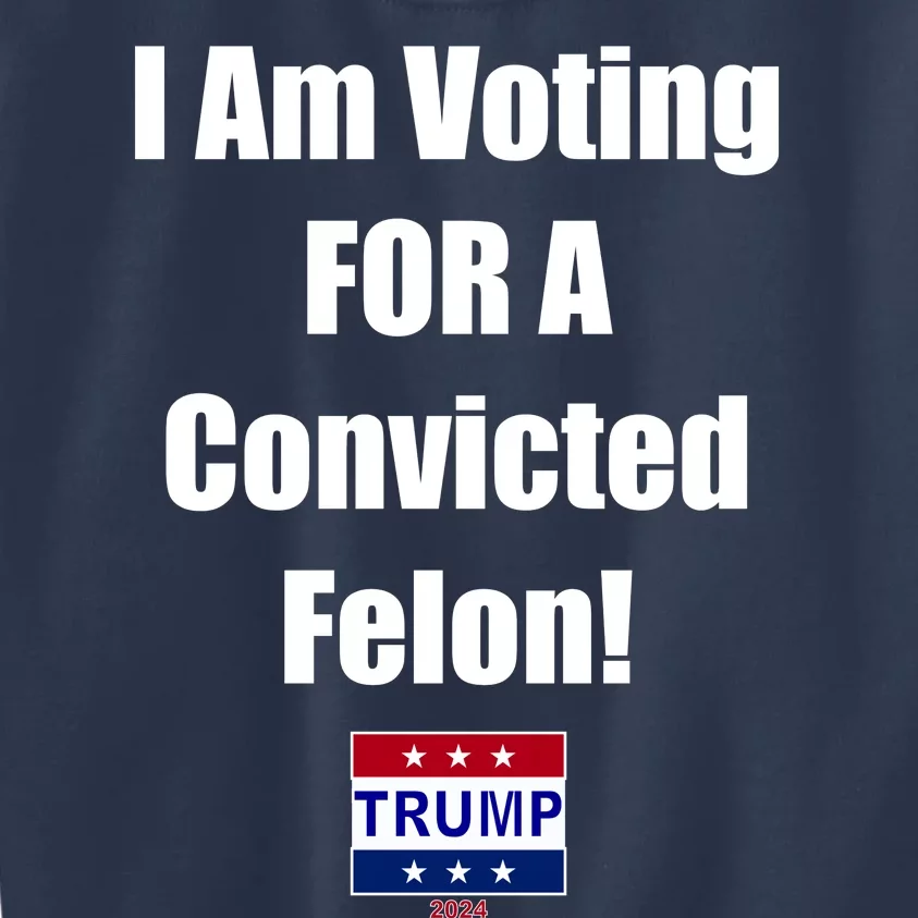 I Am Voting For A Convicted Felon Trump 2024 Kids Sweatshirt