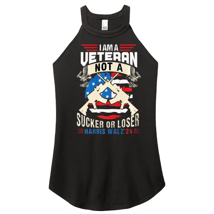 IM A Veteran Not A Sucker Or Loser Harris Walz 2024 Women’s Perfect Tri Rocker Tank