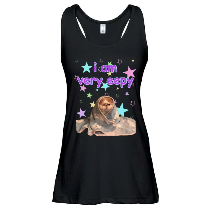 I Am Very Eepy Funny Cat Blanket Ladies Essential Flowy Tank