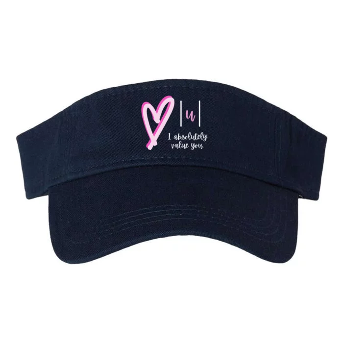 I Absolutely Value You Math Teacher Valentine's Day Design Cute Valucap Bio-Washed Visor