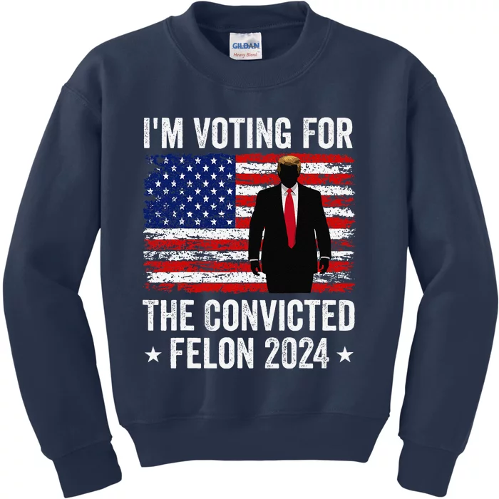 I Am Voting Convicted Felon 2024 Kids Sweatshirt