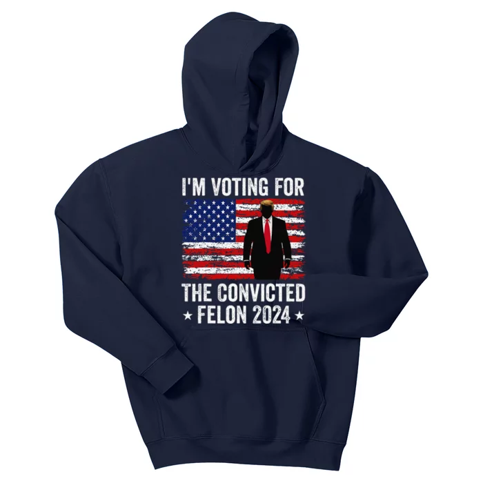 I Am Voting Convicted Felon 2024 Kids Hoodie