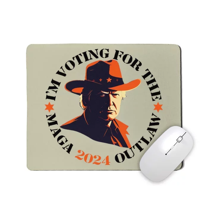 I Am Voting For The Outlaw Retro Trump In Cow Hat Mousepad