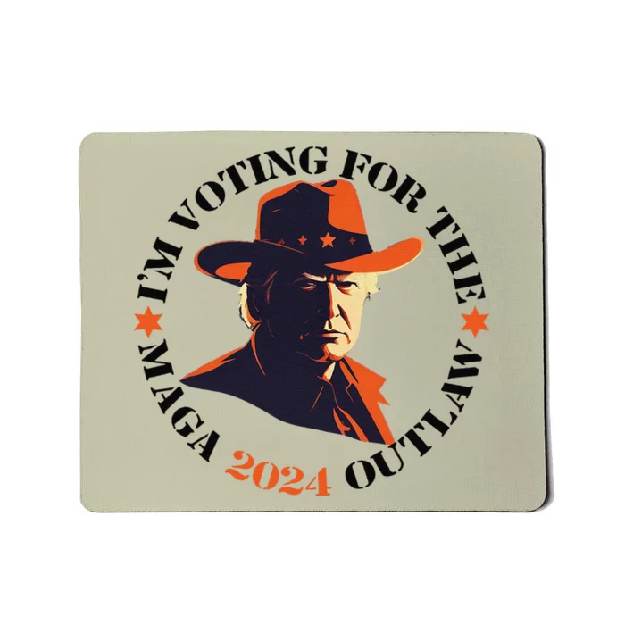 I Am Voting For The Outlaw Retro Trump In Cow Hat Mousepad