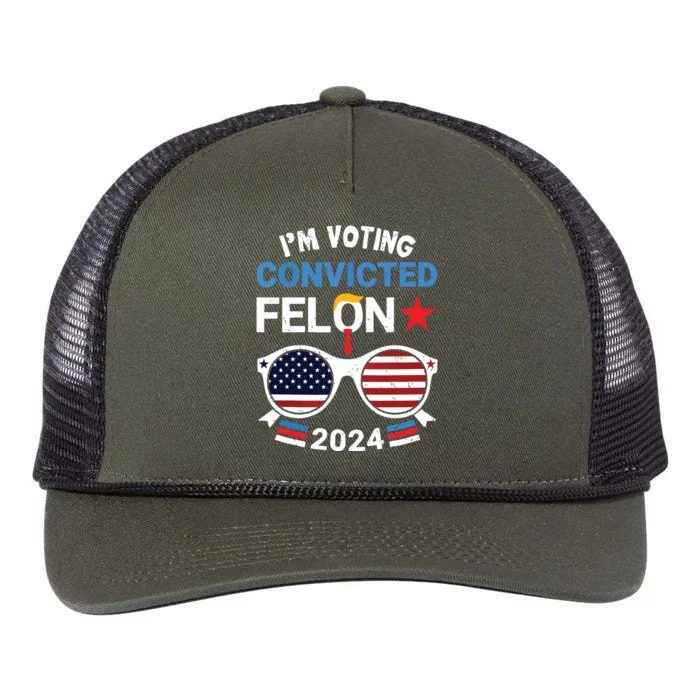 I Am Voting Convicted Felon 2024 Retro 2024 Convicted Felon Retro Rope Trucker Hat Cap