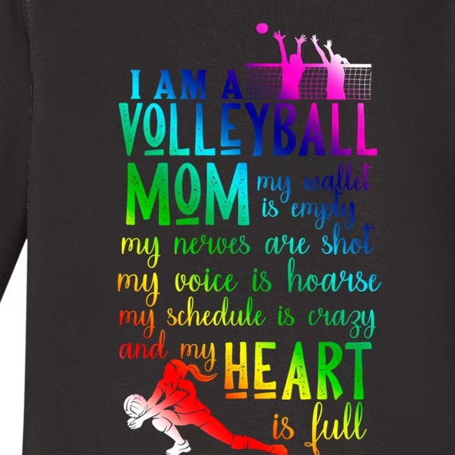 I'm A Volleyball Mom Gift Cool Volleyball Mom Gift Baby Long Sleeve Bodysuit