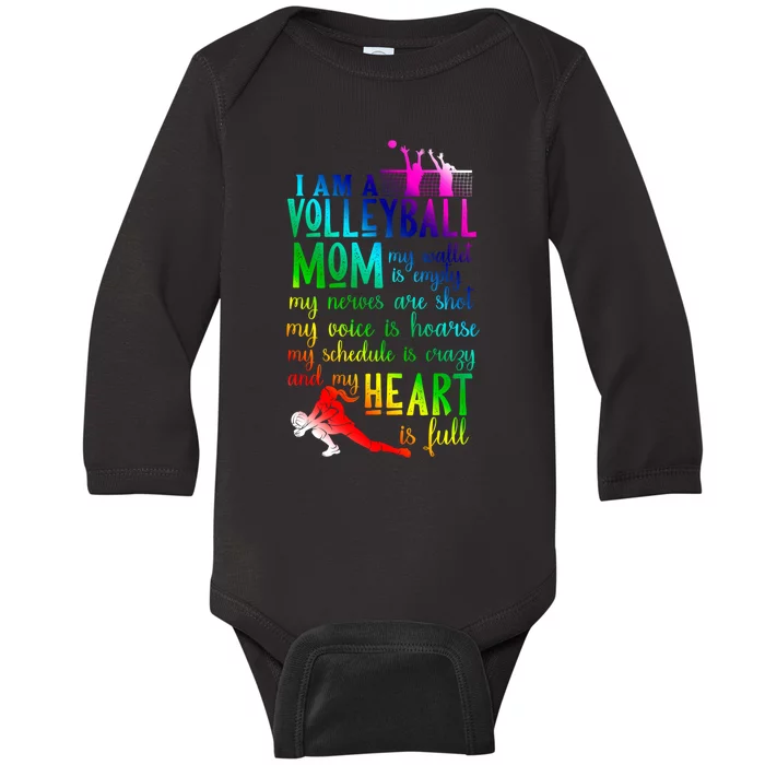 I'm A Volleyball Mom Gift Cool Volleyball Mom Gift Baby Long Sleeve Bodysuit