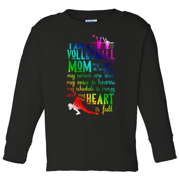 I'm A Volleyball Mom Gift Cool Volleyball Mom Gift Toddler Long Sleeve Shirt