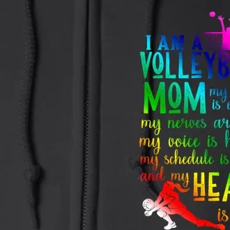 I'm A Volleyball Mom Gift Cool Volleyball Mom Gift Full Zip Hoodie