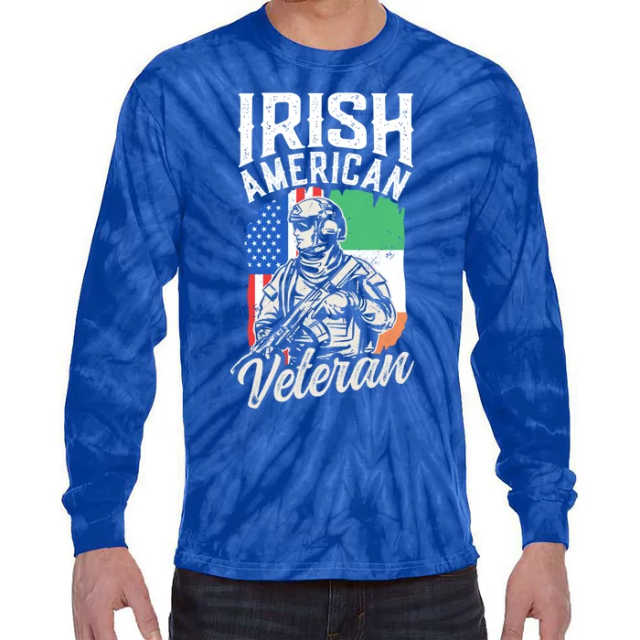 Irish American Veteran Roots Family Ireland Us Usa America Great Gift Tie-Dye Long Sleeve Shirt