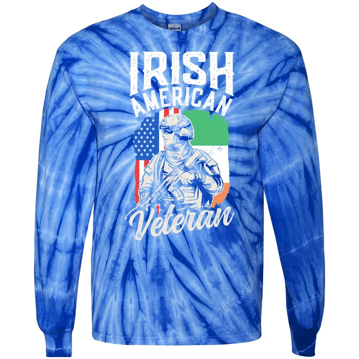 Irish American Veteran Roots Family Ireland Us Usa America Great Gift Tie-Dye Long Sleeve Shirt