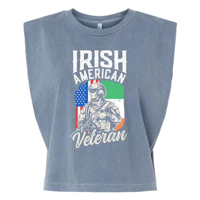 Irish American Veteran Roots Family Ireland Us Usa America Great Gift Garment-Dyed Women's Muscle Tee