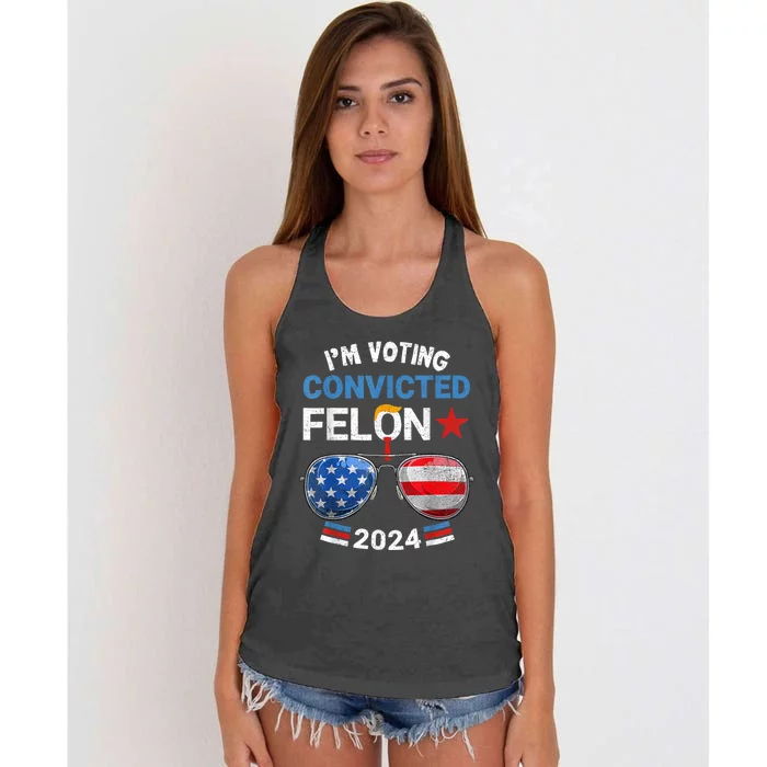 I Am Voting Convicted Felon 2024 Retro 2024 Convicted Felon Women's Knotted Racerback Tank