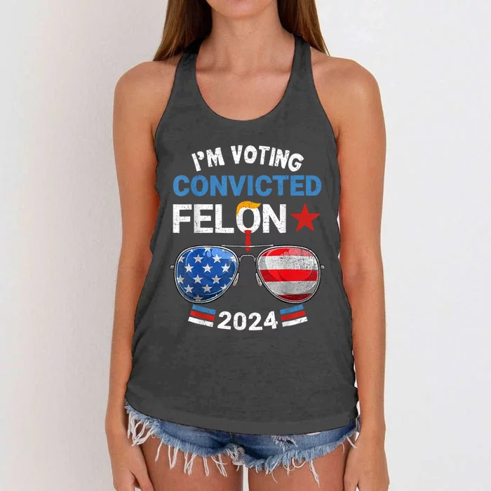 I Am Voting Convicted Felon 2024 Retro 2024 Convicted Felon Women's Knotted Racerback Tank