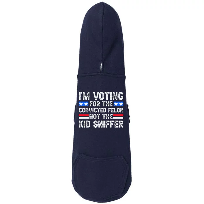 I Am Voting Convicted Felon Trump 2024 Sniffer Funny Doggie 3-End Fleece Hoodie